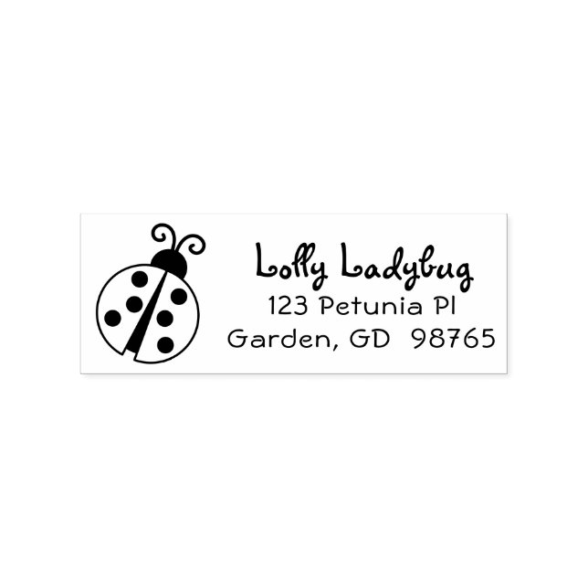 Borracha Carimbo de Endereço de Retorno de Ladybug Personal (Impressão)