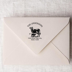 Borracha Carimbo de endereço de retorno de vaca