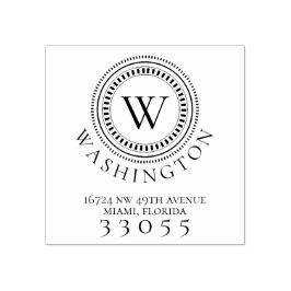 Borracha Carimbo de Endereço de Retorno do Círculo de Monog