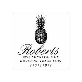 Borracha Carimbo de Endereço de Retorno do Pineapple
