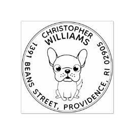 Borracha Carimbo de Endereço de Retorno Redondo de Bulldog 