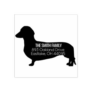 Borracha Carimbo de Endereço do Cão Dachshund