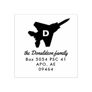Borracha Carimbo de Endereço do Jet Monogramas Strike Eagle