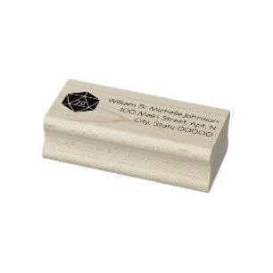 Borracha Carimbo de Endereço do Tabletop Chic Wooden
