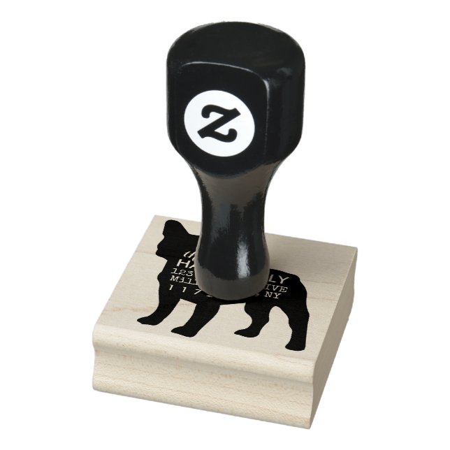 Borracha Carimbo de Endereço Terrier de Boston (Carimbo)