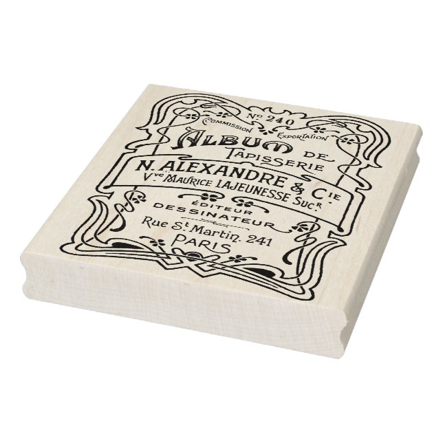 Borracha Carimbo de Ephemera de Arte Antiquada Francesa (Carimbo)
