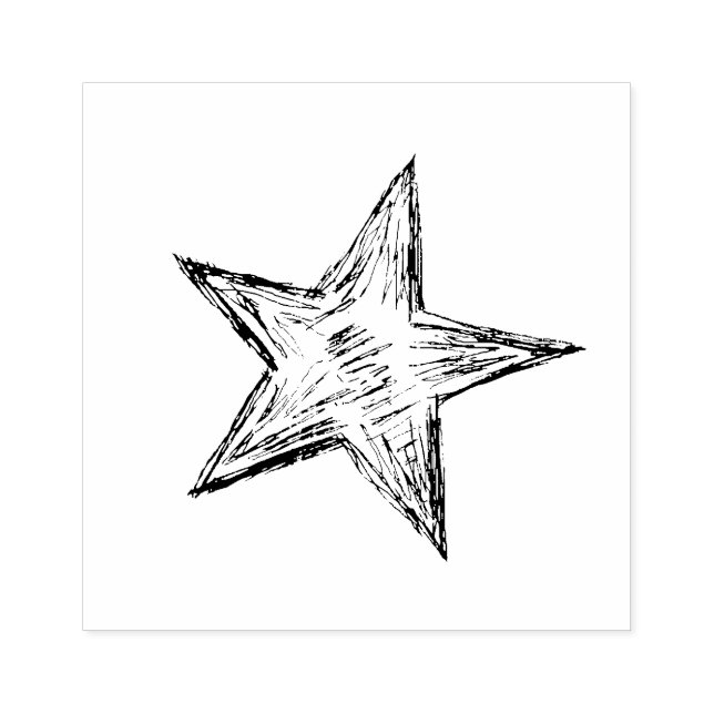 Borracha Carimbo de Estrelas do Lápis Escrito à Mão (Impressão)