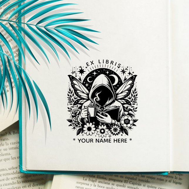 Borracha Carimbo de ex libris de borboleta da Fantasia Flor (Criador carregado)