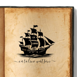 Borracha Carimbo de Ex Libris de Navio