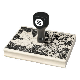 Borracha Carimbo de Folha de outono 4x6