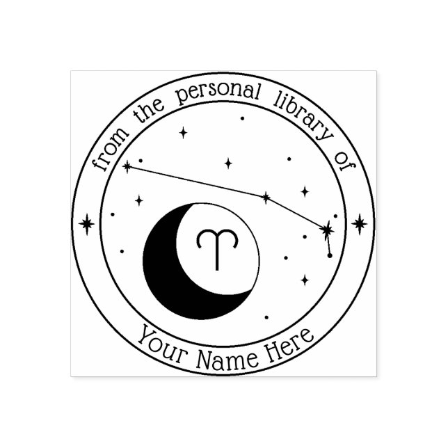Borracha Carimbo de Livro Zodiac Personalizado (Impressão)