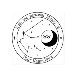 Borracha Carimbo de Livro Zodiodíaco Personalizado por Aqua