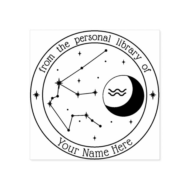 Borracha Carimbo de Livro Zodiodíaco Personalizado por Aqua (Impressão)