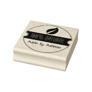 Borracha Carimbo de madeira '100% natural' personalizado