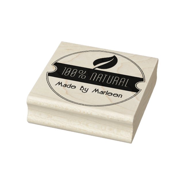 Borracha Carimbo de madeira '100% natural' personalizado (Carimbo)