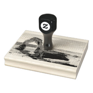 Borracha Carimbo De Madeira De Arch Delicado