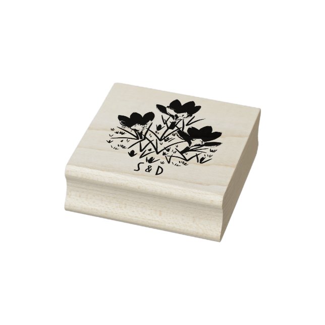 Borracha Carimbo de Madeira de Crocus Azul (Carimbo)