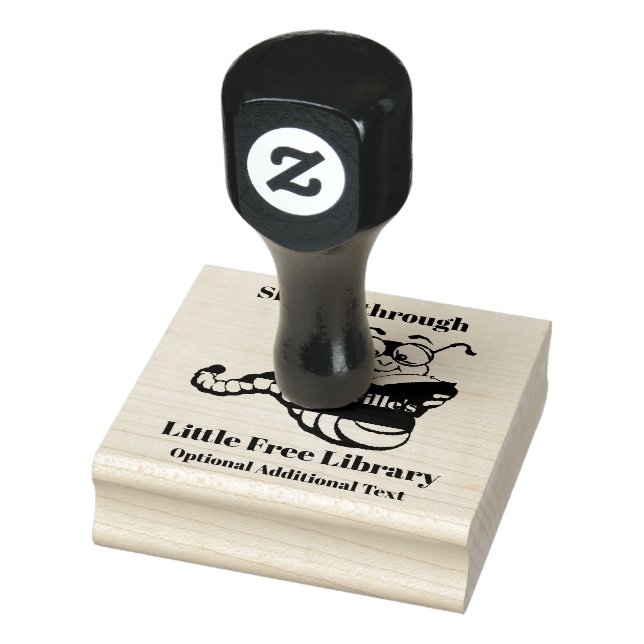 Borracha Carimbo de madeira de Design do Bookworm (Carimbo)