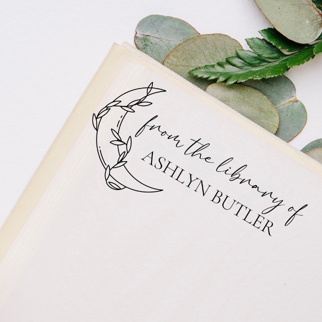 Borracha Carimbo de Madeira de Nome Personalizado da Biblio (Criador carregado)