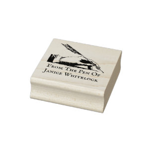 Borracha Carimbo de madeira do escritor personalizado