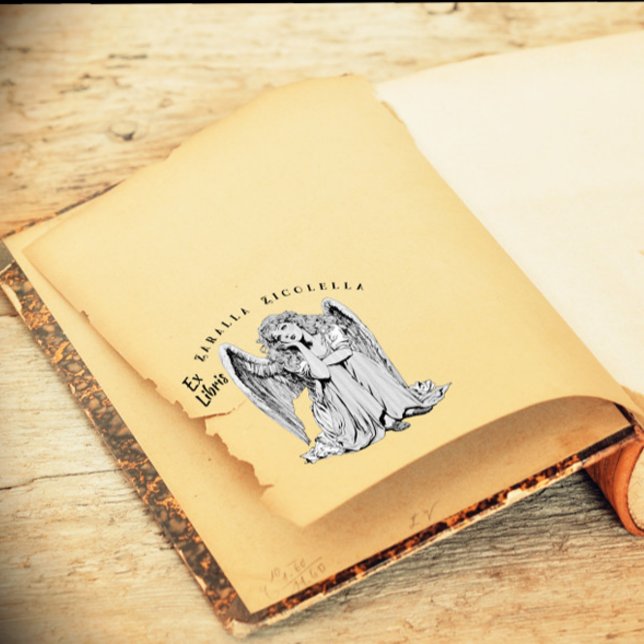 Borracha Carimbo de Madeira Menina Anjo Entediada (Criador carregado)