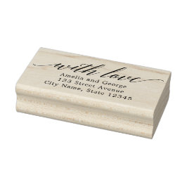 Borracha Carimbo de Madeira Personalizado de Script Moderno