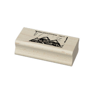 Borracha Carimbo de montanha Woodblock