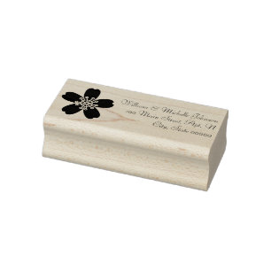 Borracha Carimbo de Morada Sakura Wooden