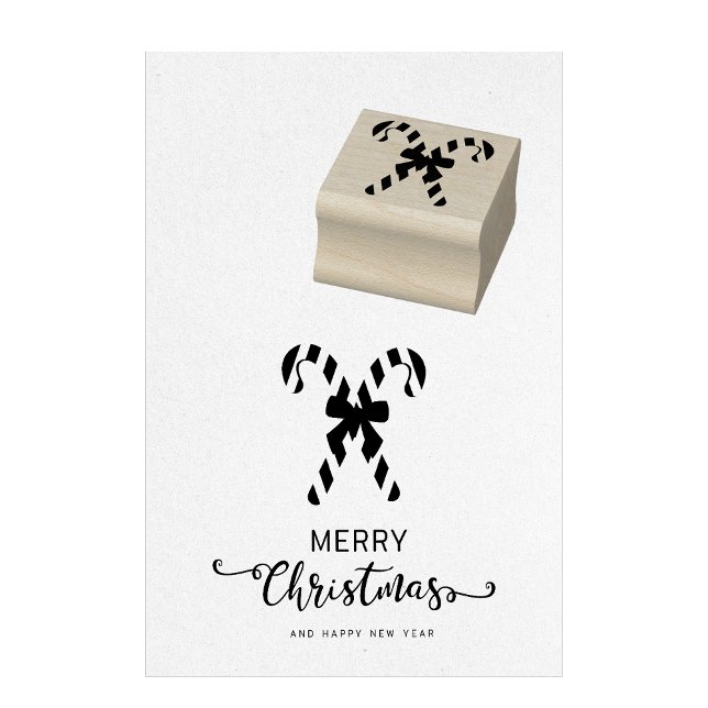 Borracha Carimbo de Natal Candy Cane (christmas stamp)
