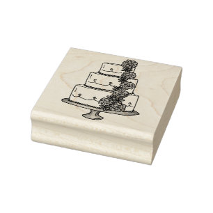 Borracha Carimbo de Noivado de Rosa de Bolo de Casamento Hi