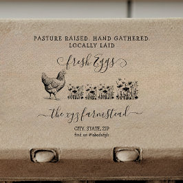 Borracha Carimbo de Operações de Ovos Criados Manuscrito