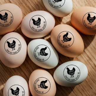 Borracha Carimbo de Ovo Rústico Personalizado Vintage para