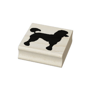 Borracha carimbo de poodle silhoule
