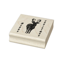 Borracha Carimbo de Reindeer Feliz de Natal