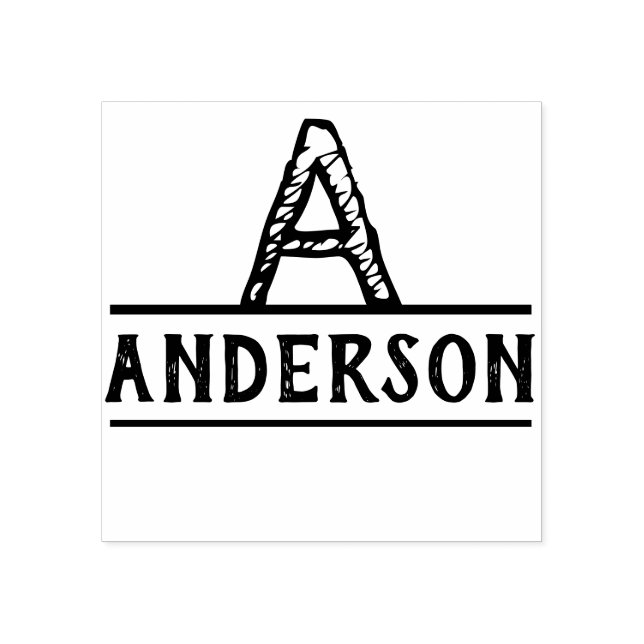 Borracha Carimbo de Tinta Monograma Distinto Moderno (Impressão)