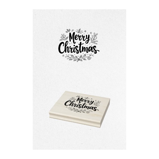 Borracha Carimbo Feliz de Natal (merry christmas stamp, christmas greeting stamp, holiday stamp, festive stamp, xmas stamp, )