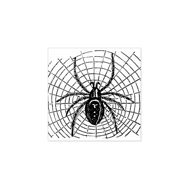 Borracha Carimbo Grande de Aranha Negra (Impressão)
