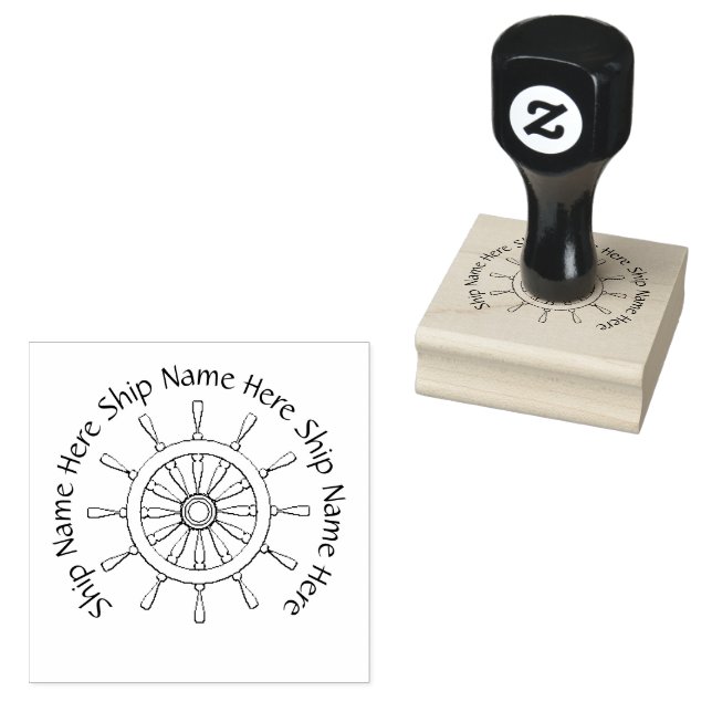 Borracha Carimbo - Leme de Navio com Nome (Carimbado)