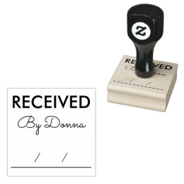 Borracha Carimbo Personalizado de Nome de Escritório Recebi