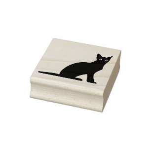 Borracha Carinchado Gato Sentado Carimbo De Arte