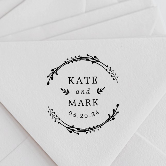 Borracha Casamento Botânico Personalizado Salvar Carimbo de (Criador carregado)