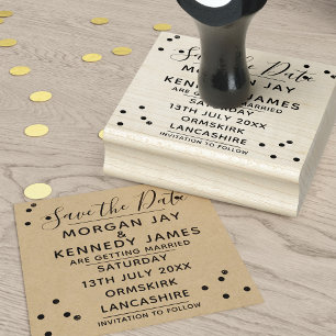 Borracha Confetti Save The Date DY Casamento Carimbo De Bor