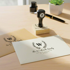 Borracha Criar Nome da Família, Carimbo de Monograma Rústic