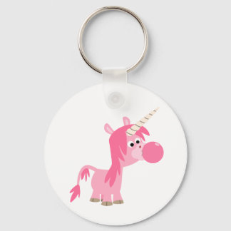 Borracha de Cartoon Gum Unicorn Chaveiro
