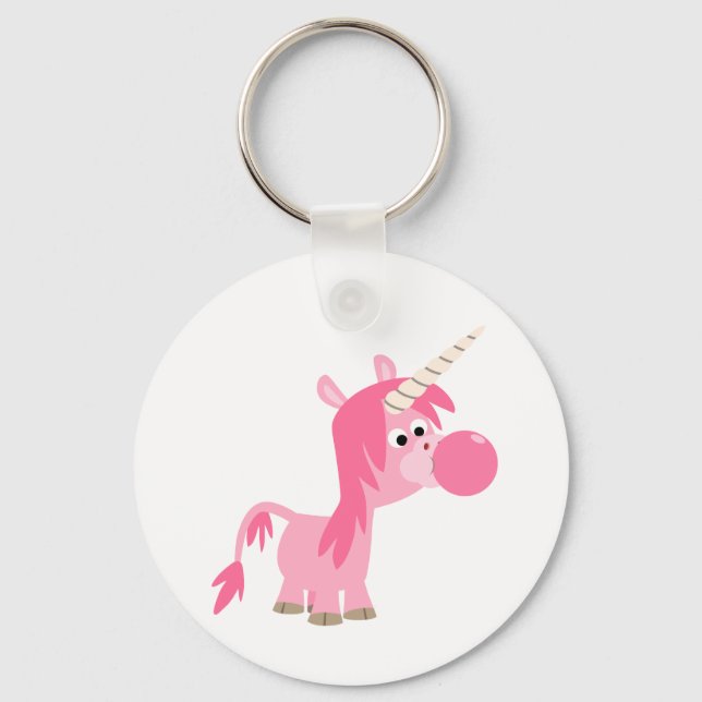 Borracha de Cartoon Gum Unicorn Chaveiro (Frente)