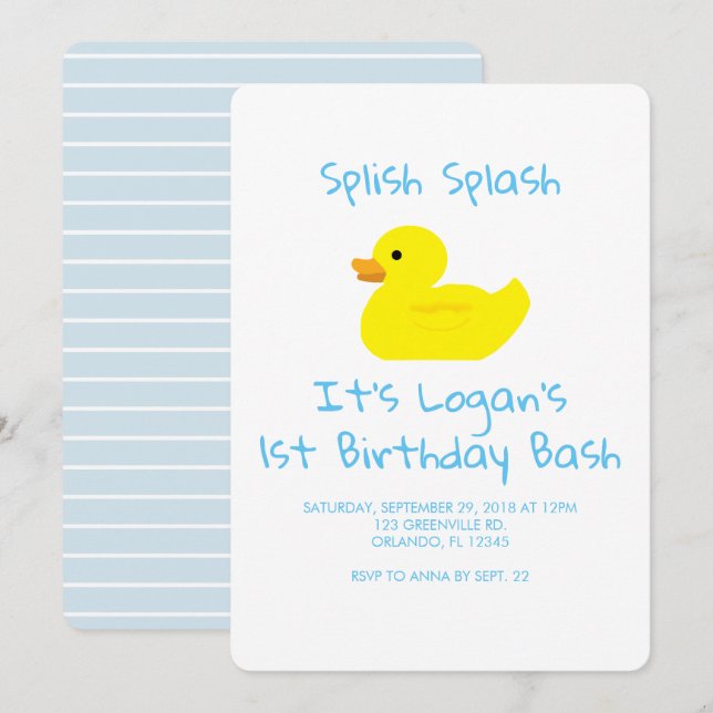 Borracha de Pato de Borracha Primeiro Convite de a (Frente/Verso)