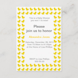 Borracha Ducky convite para Chá de fraldas amarelo