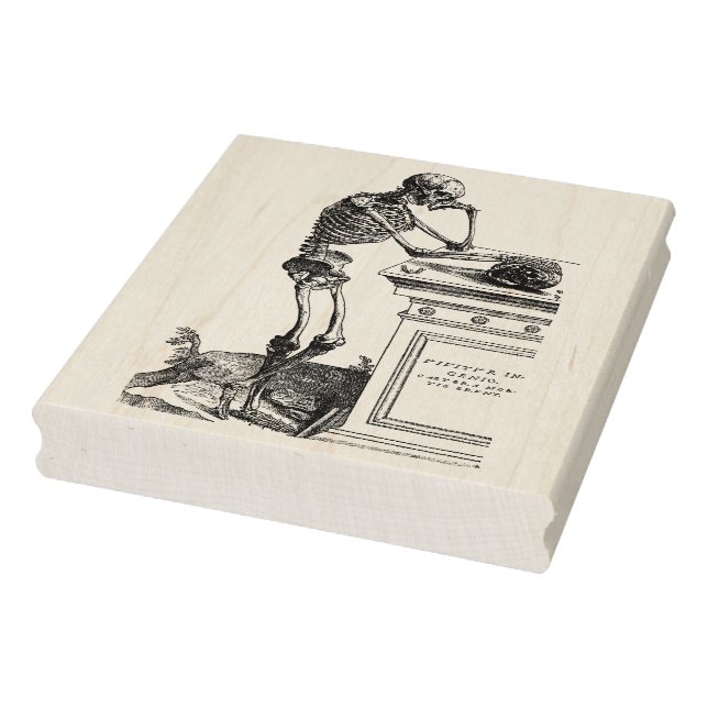 Borracha Esqueleto no cemitério com Carimbo de Arte de Borr (Carimbo)