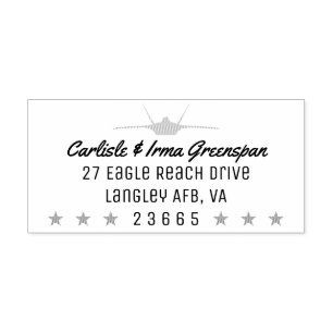 Borracha F-22 Carimbo de Endereço de Devolução de Raptor co