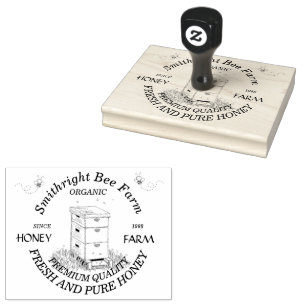 Borracha Fazenda De Mel De Abelhas Com Carimbo De Hive